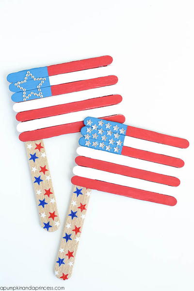 American Flag Ice Cream Stick Craft