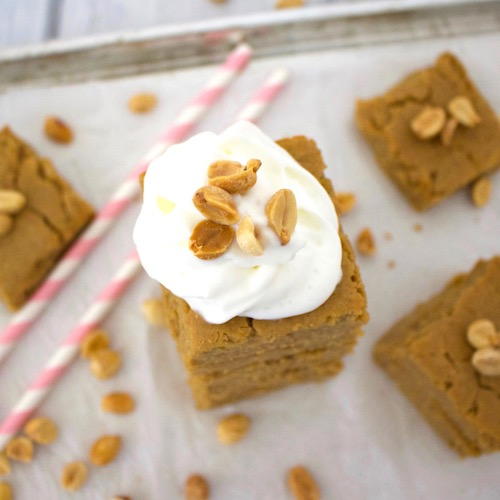 Healthy Peanut Butter Cake Bars