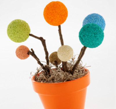 Pretty Potted Styrofoam Flower Balls