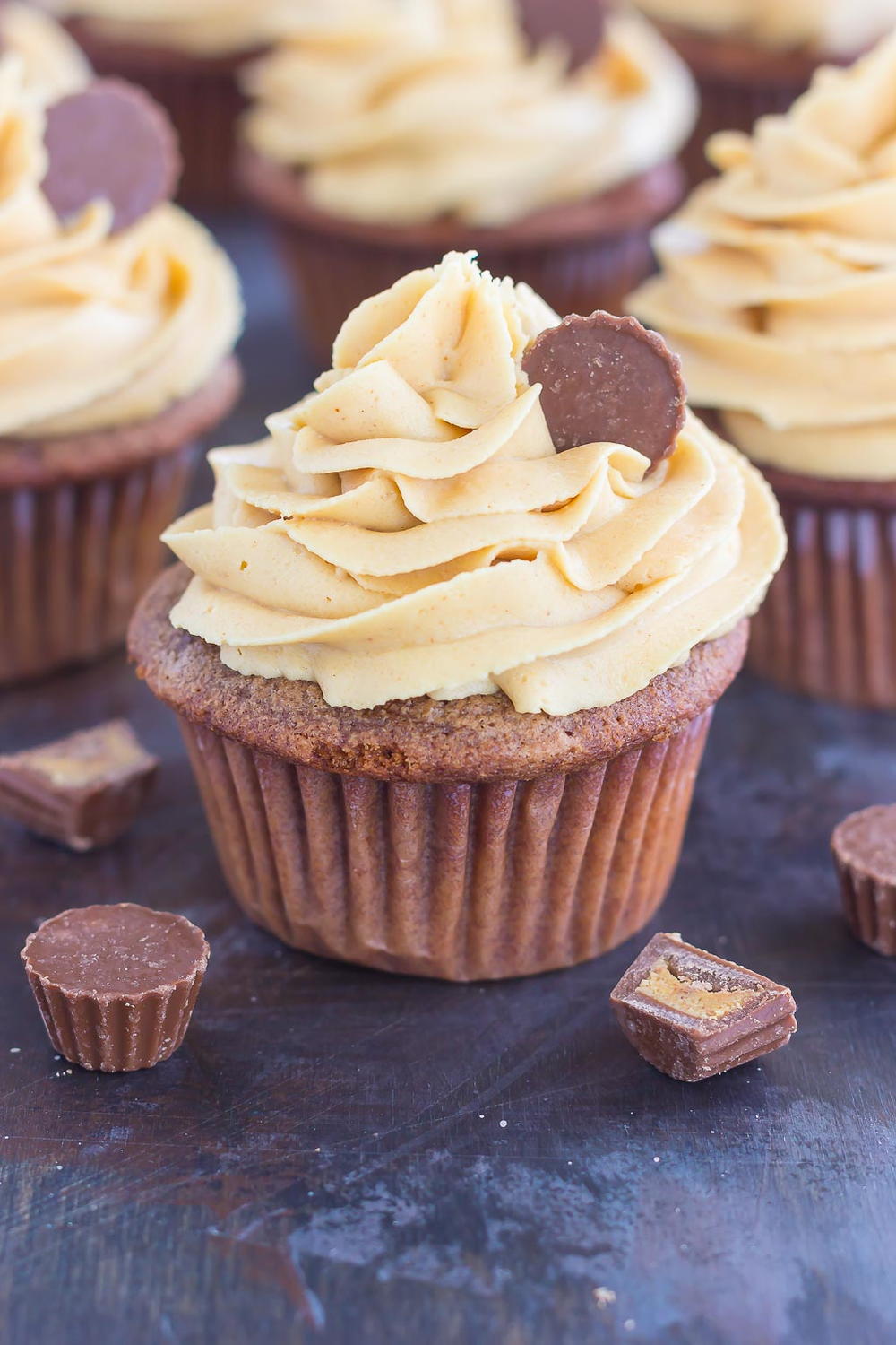 Chocolate Cupcake with Peanut Butter Frosting | FaveSouthernRecipes.com