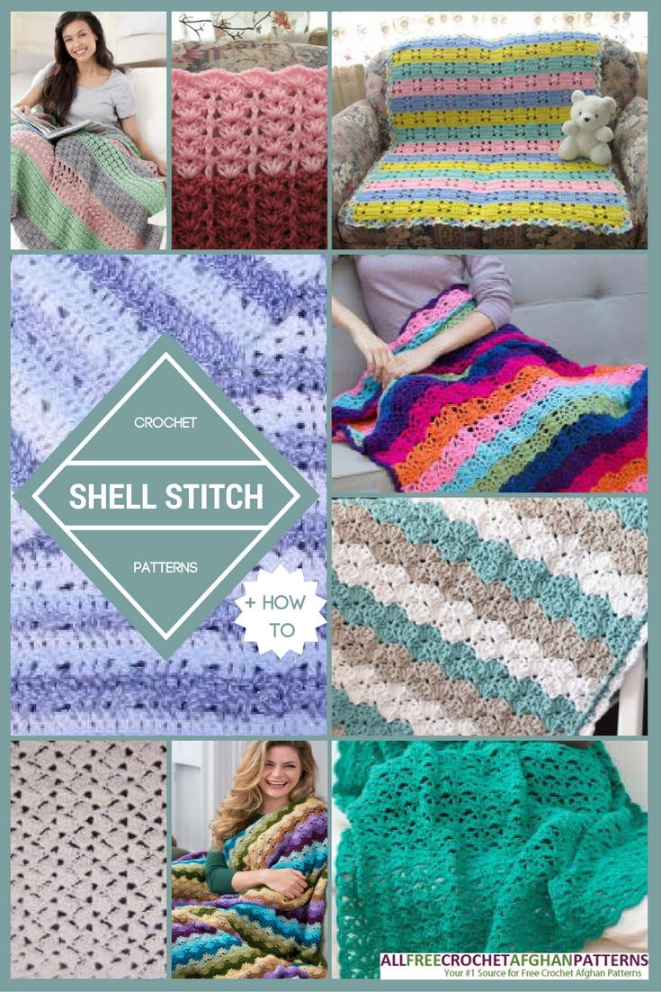 29 Crochet Shell Stitch Patterns | AllFreeCrochetAfghanPatterns.com