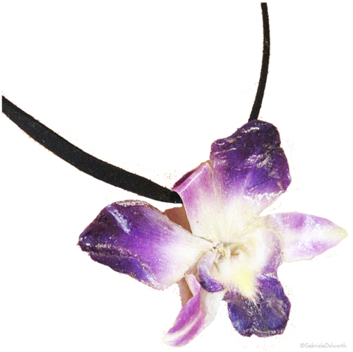 Preserved Orchid Real Flower Necklace