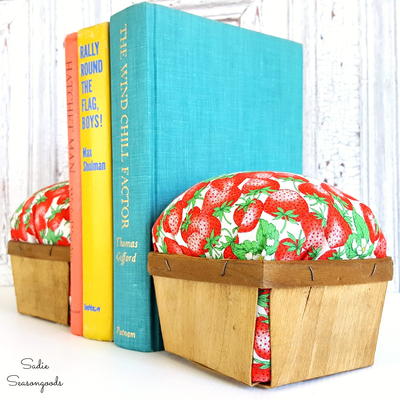 Vintage Berry Basket DIY Bookends