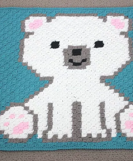 Polar Bear Crochet Baby Blanket Pattern