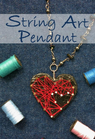 String Art Pendant or Brooch