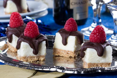 Chocolate-Crowned Cheesecake Squares