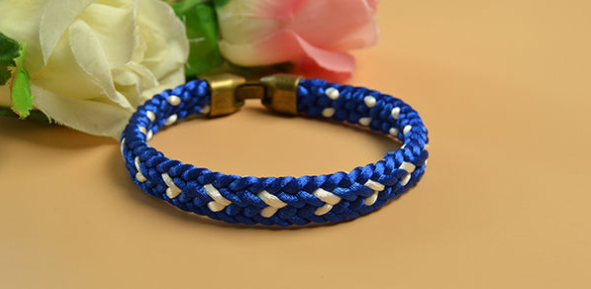 Blue Kumihimo DIY Braided Friendship Bracelet | AllFreeJewelryMaking.com