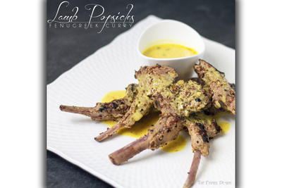 Lamb Popsicles with Fenugreek Cream Curry Sauce