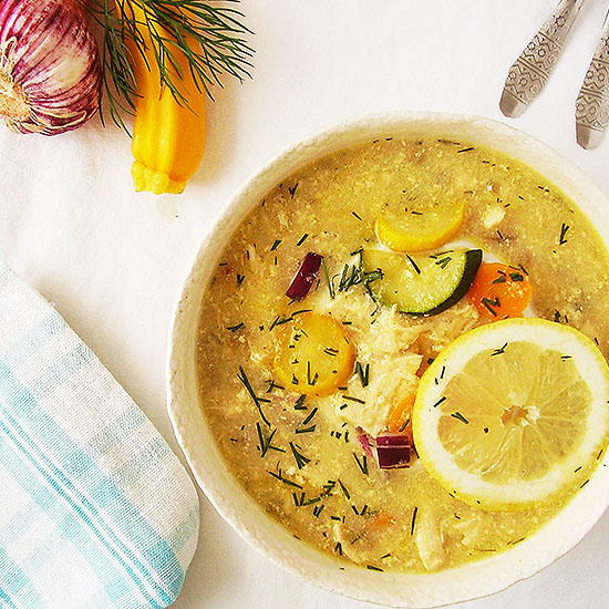 Greek Chicken Soup with Semolina