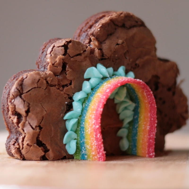 Rainbow Cloud Chocolate Brownies