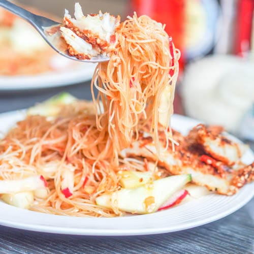 Asian Noodles w Fish + Veggies