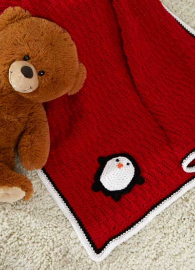 Playful Penguin Easy Crochet Blanket