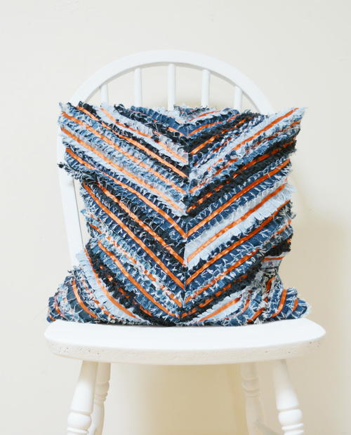 Denim Chevron Cushion