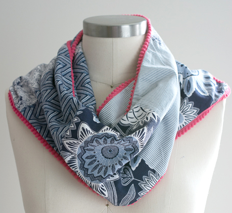 Pom Pom Patchwork Scarf