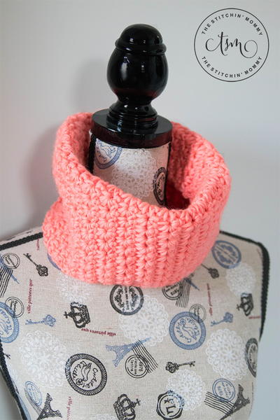 Coral Crush Button Infinity Scarf - Free Crochet Pattern - The