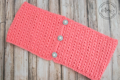 Coral Crush Button Infinity Scarf