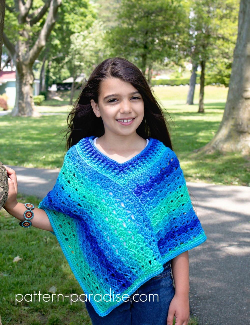 Sea Glaze Poncho | AllFreeCrochet.com