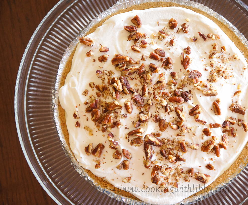 No Bake Banana Pecan Cream Pie