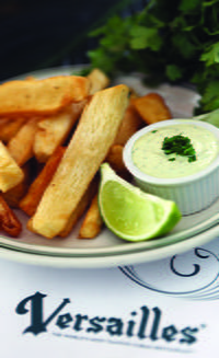 Fried Yuca with Cilantro Aioli Dipping Sauce