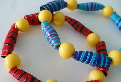Rolled Duct Tape Bead Bracelet