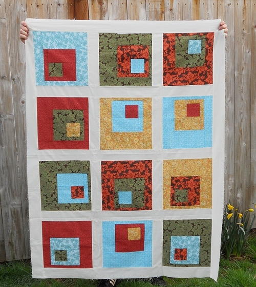 Concrete Log Cabin Quilt Block