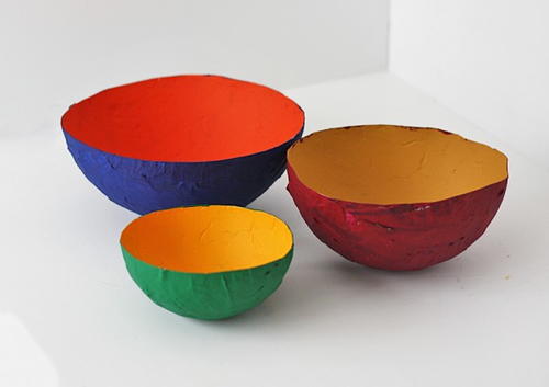 Two-Tone Paper Mache Bowls