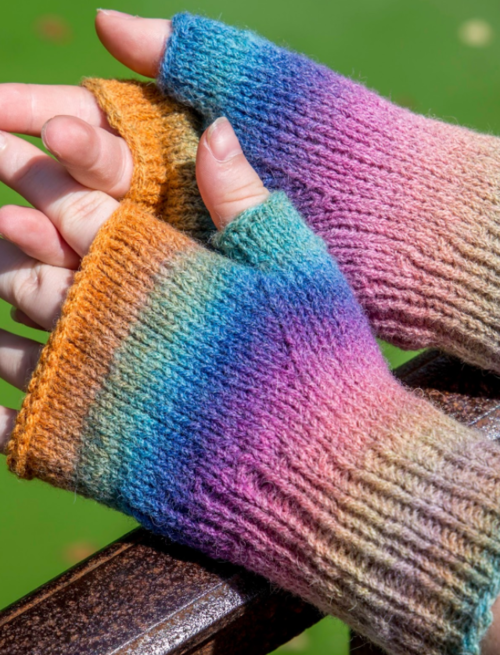 Rainbow Fingerless Mitten Pattern