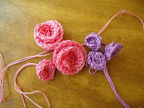 Knitted Flower Large and Small