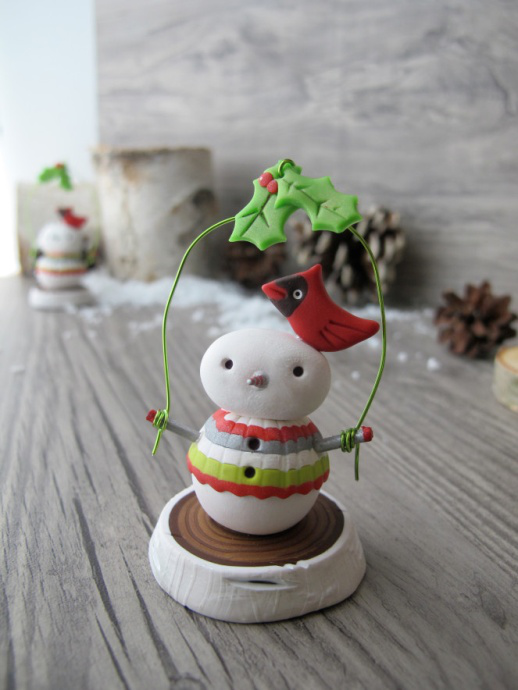 Cute Clay Snowman Decor