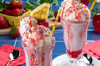 Strawberry Patch Waffle Milkshake