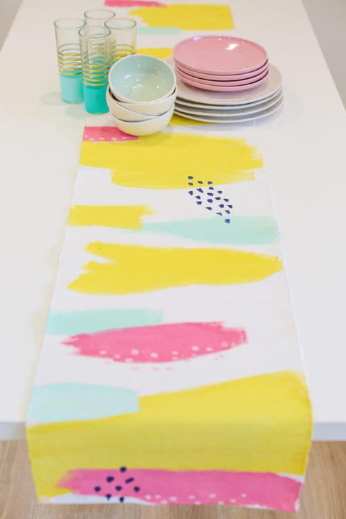 Brightly Painted Table Runner