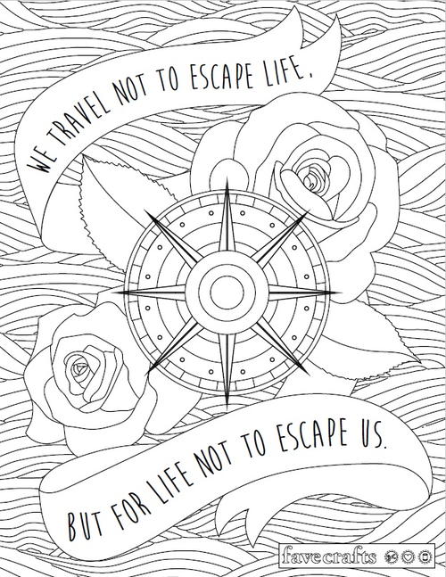 Travel Escape Adult Coloring Page FaveCrafts.com Travel Escape Adult Coloring Page FaveCrafts.com