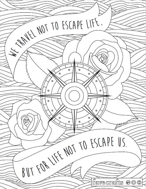 Travel Escape Adult Coloring Page