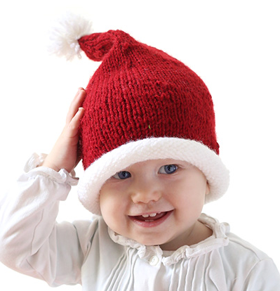 Stockinette Baby Santa Hat Pattern