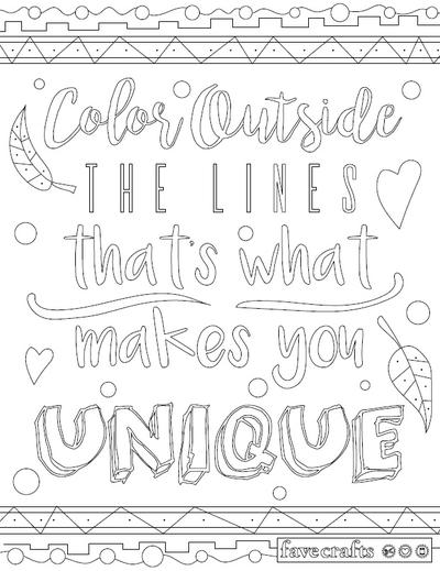 Color Outside the Lines Adult Coloring Page