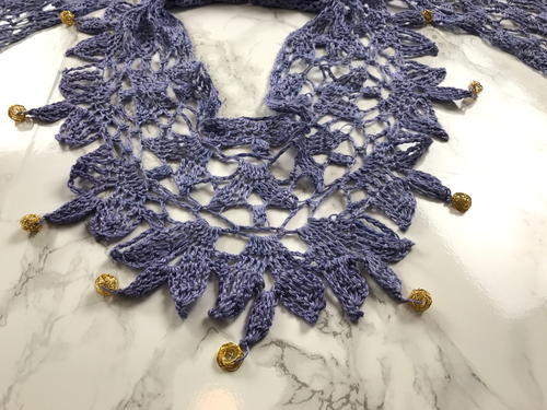 Beaded Lila Crochet Necklace Scarf