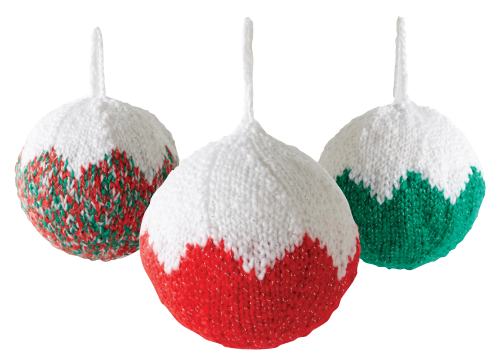 Festive Knitted Christmas Ball Ornaments