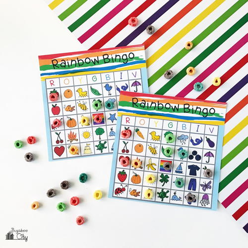 Printable Rainbow Bingo Cards