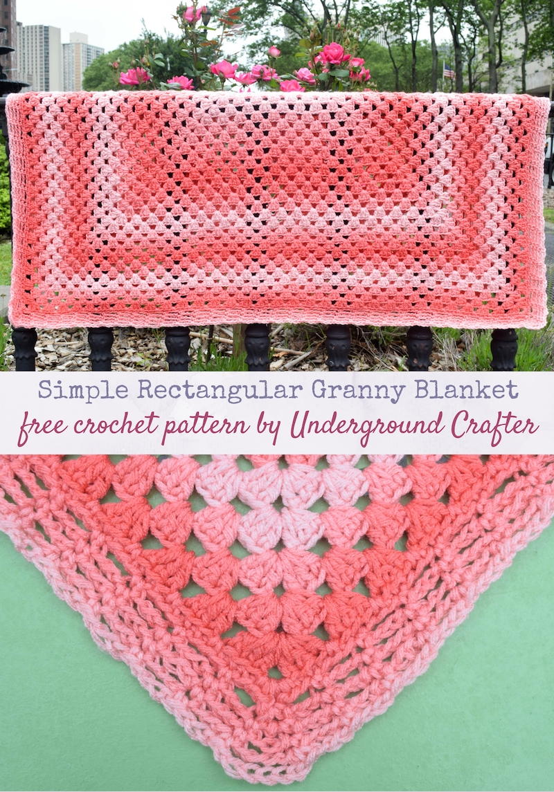 Download Simple Rectangular Granny Blanket | AllFreeCrochetAfghanPatterns.com