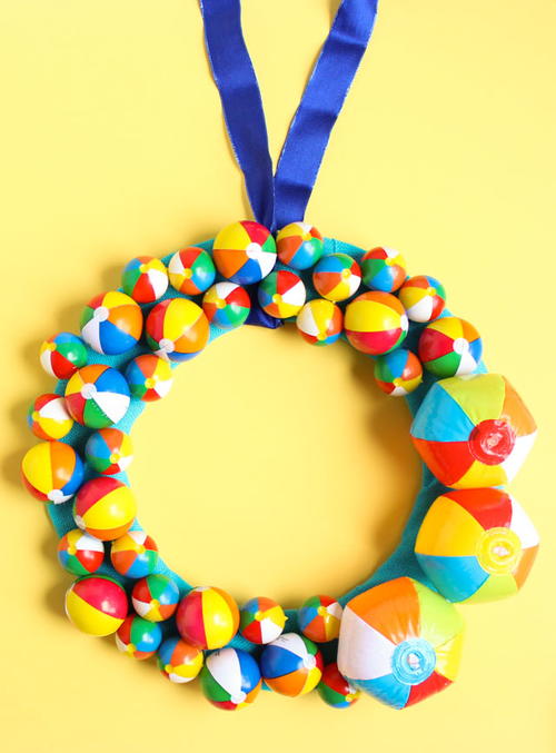 Mini Beach Ball DIY Wreath