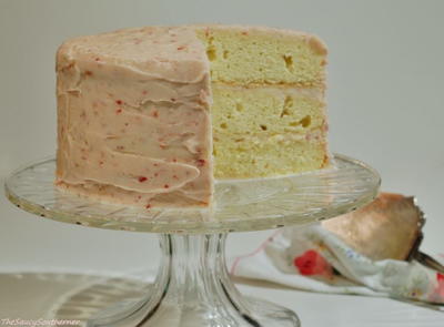 Southern Lemon Cake with Strawberry Buttercream