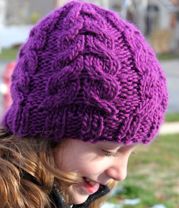 Warm and Chunky Cable Knit Hat
