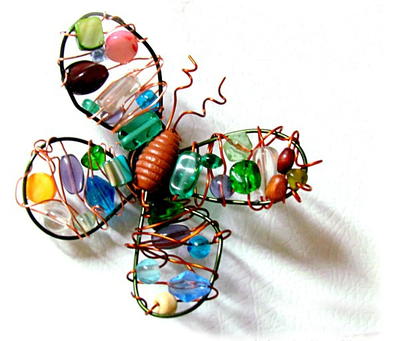 DIY Wire and Bead Butterfly Magnet