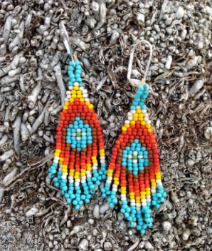 Large Colorful Seed Bead Hoop Earrings Multicolor Beaded - Etsy | Beaded  hoop earrings, Beaded hoops, Beaded earrings diy
