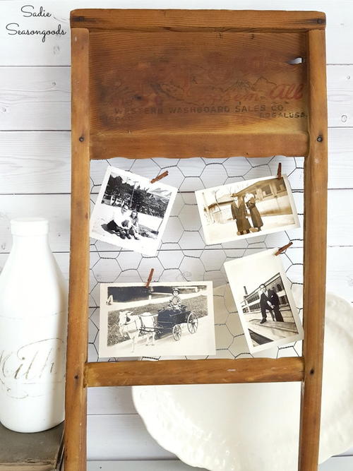 Antique Washboard Photo Display