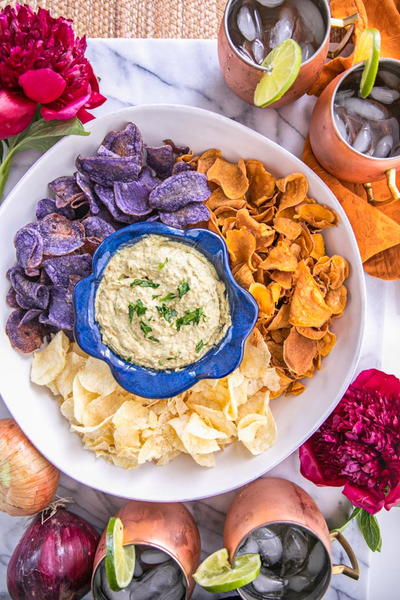 Healthy Chips + French Onion Dip Recipe