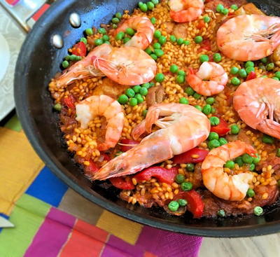 Spanish Paella with Chicken and Shrimp