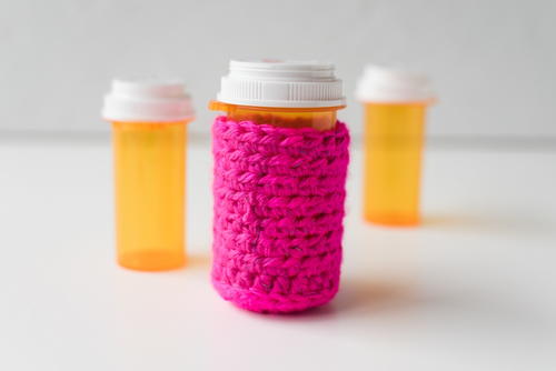 Extra Large Hot Pink Pill Bottle Cozy | FaveCrafts.com