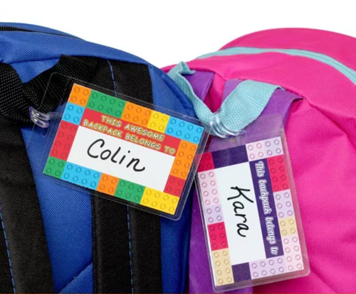 Lego-Inspired Personalized Bag Tags