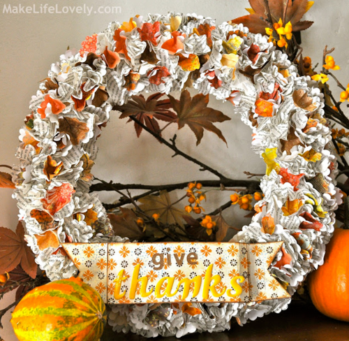 Fall Floral Paper Wreath